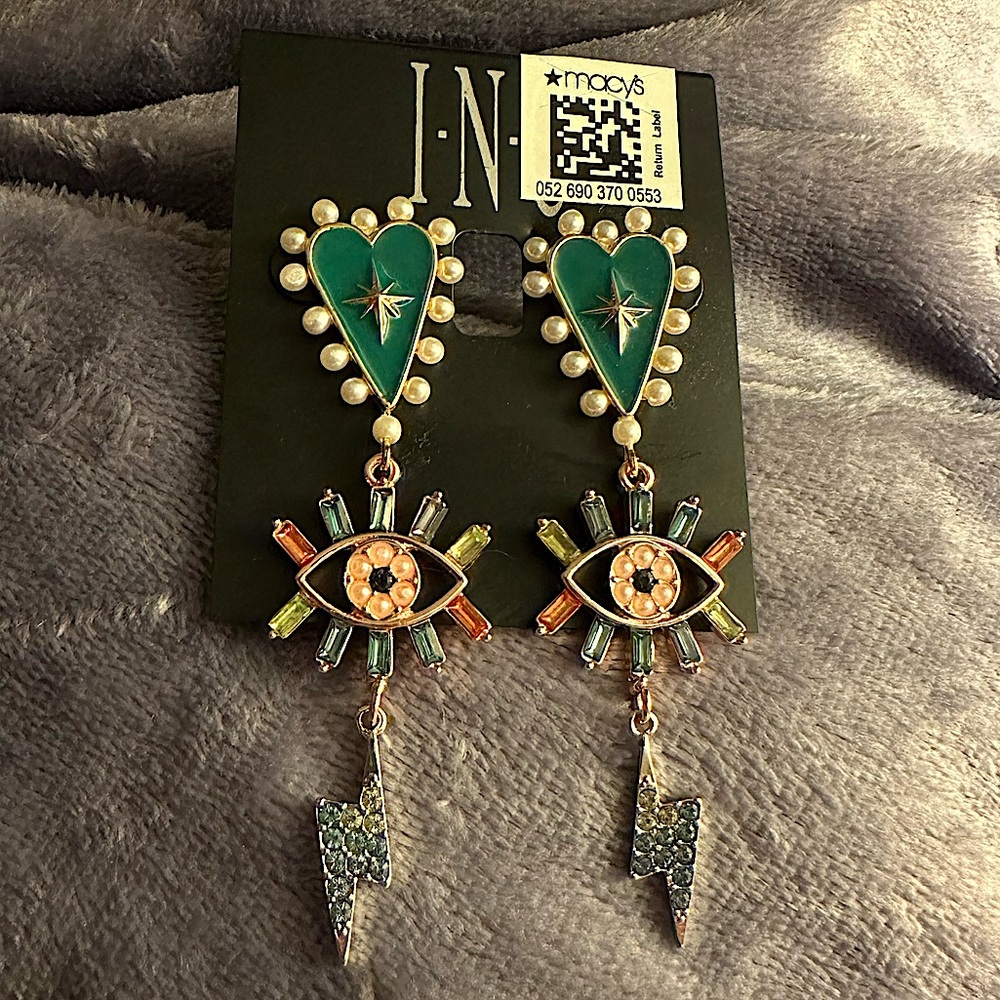 NWT INC Evil Eye Earrings